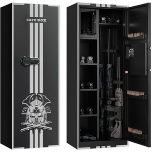 image:imageVEVOR 4 Gun Safe Long Gun Cabinet for Rifles and Pistols Quick Access Rifle Safe with 3 Ammo Slots and 2 Adjustable Racks Large Digital Cabinet with Key and Password LockAssembly Required