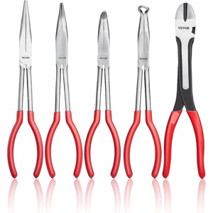 image:imageVEVOR 5Piece Needle Nose Pliers 11 in Long Needle Nose Pliers Set Diagonal Cutting Pliers 45 90 Bent Nose Plier Round Nose Plier Long Nose Plier Professional Pliers Set with Storage Bag11inch