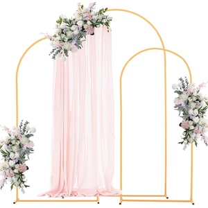 image:imageVEVOR Arch Backdrop Stand 72 x 4 ft Stable Structure Easy Assembly 1 Set Gold Metal Arch Backdrop Stand for Wedding Birthday Party Graduation Holiday Celebration and Ceremony Decoration72ft 66ft 6ft