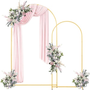 image:imageVEVOR Arch Backdrop Stand 72 x 4 ft Stable Structure Easy Assembly 1 Set Gold Metal Arch Backdrop Stand for Wedding Birthday Party Graduation Holiday Celebration and Ceremony Decoration72ft 6ft  new version