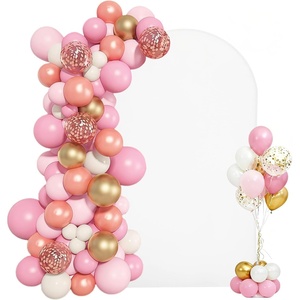 image:imageVEVOR Arch Backdrop Stand 72 x 4 ft Stable Structure Easy Assembly 1 Set Gold Metal Arch Backdrop Stand for Wedding Birthday Party Graduation Holiday Celebration and Ceremony Decoration72ft with cover