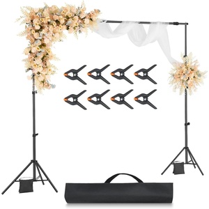 image:imageVEVOR Backdrop Stand 10 x 10 ft Adjustable Photo Backdrop Stand Kit Portable Background with 4 Crossbars Heavy Duty Projector Screen  for Wedding Photo Video Studio amp Party7 x 10 Ft