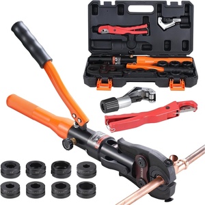 image:imageVEVOR Copper Pipe Crimping Tool Hydraulic Driven Press Tool with 12 34 1 Jaws for VUS Type Copper Pipes and 38 12 58 34 1 Jaws for ASTM F1807 Pex Pipe Copper RingStraight