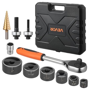 image:imageVEVOR Knockout Punch Set 10 Ton Hydraulic Knockout Set 12 to 2 KO Tool Kit Hole Making Tool KO Tools Kit W6 Dies for Metal Electrical Cabinets Electrical Control Cabinets Switch Cabinets12 to 2 inch SLUGBuster Ratchet Knockout Set