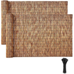 image:imageVEVOR Natural Reed Fencing 6 ft x 164 ft Decorative Natural Reed Fencing Roll Decorative Fence for Backyard Garden Divider Privacy Screen Panel Curtain for Balcony Patio Garden Backyard OutdoorBrown