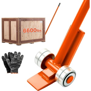 image:imageVEVOR Prylever Bar 3T6600lbs Load Capacity 45FT Length Steel Handle Lever Dollyr with 28 Wheels for Large Pallets Heavy Items Concrete Blocks Heavy Duty Equipment Handling3T45FT 1 Pack