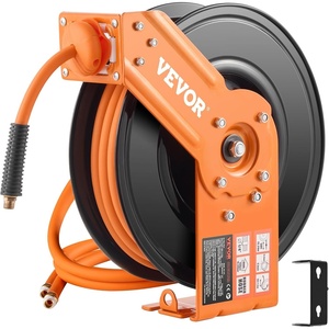 image:imageVEVOR Retractable Air Hose Reel 12 Inch x 50 FT Rubber Air Hose Max 300PSI Auto Rewind AirCompressor Hoses Reel with 5 ft Lead in CeilingWall Mount for Garage Workshops38IN x 50FT