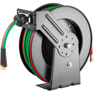 image:imageVEVOR Retractable Welding Hose Reel 14 Inch x 100FT Twin Oxygen Acetylene Rubber Hose Max 300PSI  R Grade CeilingWall Mount Heavy Duty Steel Hose Reel AutoRewind Ideal for Workshops Garages157 x 79 x 168 inch