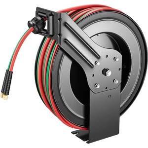 image:imageVEVOR Retractable Welding Hose Reel 14 Inch x 100FT Twin Oxygen Acetylene Rubber Hose Max 300PSI  R Grade CeilingWall Mount Heavy Duty Steel Hose Reel AutoRewind Ideal for Workshops Garages185 x 9 x 216Inch