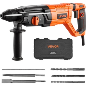 image:imageVEVOR Rotary Hammer Drill 118 in SDSPlus Electric Corded Heavy Duty Rotary Hammer 4 Functions Including 3 Drill Bits Flat Chisel Pointed Chisel and Carrying Case for Concrete and Masonry118  800W