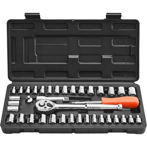image:imageVEVOR Socket Set 225 Pieces 38 amp 14 amp 12 inch Drive Socket and Ratchet Set SAE and Metric Deep and Shallow Mechanic Tool Kit with Bits Accessories Storage Case CRV Alloy Steel for Repair1438