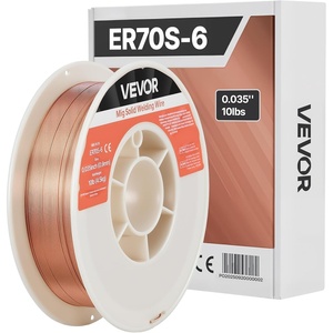 image:imageVEVOR Solid MIG Welding Wire ER70S6 0035inch 10 LBS Low Spatter Mild Steel Welding Wire with High Deoxidizers for AllPosition Gas Shielded WeldingER70S6 0035inch