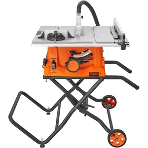image:imageVEVOR Table Saw with Stand 10inch 15Amp 25in Max Rip Capacity Cutting Speed up to 5000RPM 40T Blade Portable Compact Jobsite Tablesaw wSliding Miter Gauge for Woodworking amp Furniture Making 018 Adjustable Depth for Woodworking