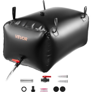 image:imageVEVOR Water Storage Bladder 634 Gal Collapsible Water Storage Bag WearResistant 1000D PVC Soft Waters Bag Leakproof Camping Tank Containers for Garden Irrigation RV Emergency Use Black