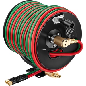 image:imageVEVOR Welding Hose Reel Hand Crank Rewind Hose Reel with 3FT Leadin Hose and 91618 B Fittings CeilingWall Mount Heavy Duty Steel Reel for Workshops Garages Welding Hose Not IncludedT Grade14 Inch x 100FT