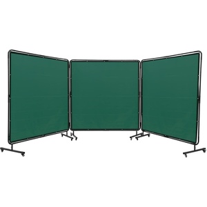 image:imageVEVOR Welding Screen with Frame 6 x 6 3 Panel Welding Curtain Screens FlameResistant Vinyl Welding Protection Screen on 12 Swivel Wheels 6 Lockable Movable amp Professional for Workshop YellowGreen
