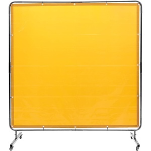 image:imageVEVOR Welding Screen with Frame 6 x 8 Welding Curtain Screen FlameResistant Vinyl Welding Protection Screen on 4 Swivel Wheels 2 Lockable Moveable amp Professional for WorkshopIndustrial RedYellow