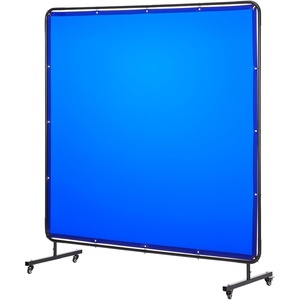 image:imageVEVOR Welding Screen with Frame 6 x 8 Welding Curtain Screen FlameResistant Vinyl Welding Protection Screen on 4 Swivel Wheels 2 Lockable Moveable amp Professional for WorkshopIndustrial RedBlue