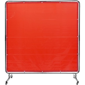 image:imageVEVOR Welding Screen with Frame 6 x 8 Welding Curtain Screen FlameResistant Vinyl Welding Protection Screen on 4 Swivel Wheels 2 Lockable Moveable amp Professional for WorkshopIndustrial RedRed