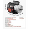 image:imageVEVOR 05 HP Electric Motor 1725RPM Air Compressor Motor CWCCW Rotation 58 inch Shaft Diameter 188inch Shaft Length 207Nm Torque SinglePhase TEFC Cooling 115V230V 56 Frame1