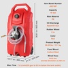image:imageVEVOR 16 Gallon Fuel Caddy 78 Lmin Portable Gas Storage Tank Container with Hand Pump Rubber Wheels Fuel Transfer Storage Tank for Gasoline Diesel Machine Oil Car Mowers Tractor Boat MotorcyclePolyethylene PE