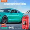 image:imageVEVOR 16 Gallon Fuel Caddy 78 Lmin Portable Gas Storage Tank Container with Hand Pump Rubber Wheels Fuel Transfer Storage Tank for Gasoline Diesel Machine Oil Car Mowers Tractor Boat MotorcyclePolyethylene PE