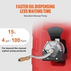 image:imageVEVOR 16 Gallon Fuel Caddy 78 Lmin Portable Gas Storage Tank Container with Hand Pump Rubber Wheels Fuel Transfer Storage Tank for Gasoline Diesel Machine Oil Car Mowers Tractor Boat MotorcyclePolyethylene PE