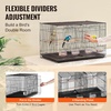 image:imageVEVOR 30inch Flight Bird Cage Stackable Divided Small Parakeet Cage for Parrots Canaries Cockatiels Lovebirds Finches Budgies Conures Macaws Pet Travel Birdcage with Handle and PerchesBlack  Dividable