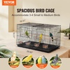 image:imageVEVOR 30inch Flight Bird Cage Stackable Divided Small Parakeet Cage for Parrots Canaries Cockatiels Lovebirds Finches Budgies Conures Macaws Pet Travel Birdcage with Handle and PerchesBlack  Dividable