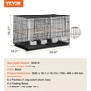 image:imageVEVOR 30inch Flight Bird Cage Stackable Divided Small Parakeet Cage for Parrots Canaries Cockatiels Lovebirds Finches Budgies Conures Macaws Pet Travel Birdcage with Handle and PerchesBlack  Dividable