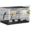 image:imageVEVOR 30inch Flight Bird Cage Stackable Divided Small Parakeet Cage for Parrots Canaries Cockatiels Lovebirds Finches Budgies Conures Macaws Pet Travel Birdcage with Handle and PerchesBlack  Dividable