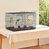 image:imageVEVOR 30inch Flight Bird Cage Stackable Divided Small Parakeet Cage for Parrots Canaries Cockatiels Lovebirds Finches Budgies Conures Macaws Pet Travel Birdcage with Handle and PerchesBlack  Dividable