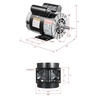 image:imageVEVOR 3HP Air Compressor Electric Motor 230V 155 Amps 56 Frame 3450RPM 58 Keyed Shaft 188 Shaft Length Single Phase CWCCW Rotation Factory Setting is CCW1