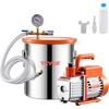 image:imageVEVOR 5 Gallon Vacuum Chamber Upgraded Tempered Glass Lid Vacuum Degassing Chamber 304 Stainless Steel Chamber for Stabilizing Wood Resin Degassing Silicone Degassing and Plaster Degassing50 Gallon Acylic Lid 35 CFM