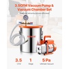 image:imageVEVOR 5 Gallon Vacuum Chamber Upgraded Tempered Glass Lid Vacuum Degassing Chamber 304 Stainless Steel Chamber for Stabilizing Wood Resin Degassing Silicone Degassing and Plaster Degassing50 Gallon Acylic Lid 35 CFM