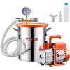 image:imageVEVOR 5 Gallon Vacuum Chamber Upgraded Tempered Glass Lid Vacuum Degassing Chamber 304 Stainless Steel Chamber for Stabilizing Wood Resin Degassing Silicone Degassing and Plaster Degassing30 Gallon Acylic Lid 35 CFM