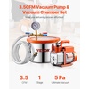 image:imageVEVOR 5 Gallon Vacuum Chamber Upgraded Tempered Glass Lid Vacuum Degassing Chamber 304 Stainless Steel Chamber for Stabilizing Wood Resin Degassing Silicone Degassing and Plaster Degassing15 Gallon Acylic Lid 35 CFM