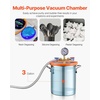 image:imageVEVOR 5 Gallon Vacuum Chamber Upgraded Tempered Glass Lid Vacuum Degassing Chamber 304 Stainless Steel Chamber for Stabilizing Wood Resin Degassing Silicone Degassing and Plaster Degassing30 Gallon Acylic Lid 35 CFM