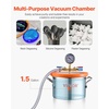 image:imageVEVOR 5 Gallon Vacuum Chamber Upgraded Tempered Glass Lid Vacuum Degassing Chamber 304 Stainless Steel Chamber for Stabilizing Wood Resin Degassing Silicone Degassing and Plaster Degassing15 Gallon Acylic Lid 35 CFM