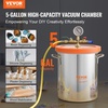 image:imageVEVOR 5 Gallon Vacuum Chamber Upgraded Tempered Glass Lid Vacuum Degassing Chamber 304 Stainless Steel Chamber for Stabilizing Wood Resin Degassing Silicone Degassing and Plaster Degassing50 Gallon Glass Lid