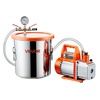 image:imageVEVOR 9 Gallon Vacuum Chamber Stainless Steel Vacuum Degassing Chamber with Tempered Glass Lid Hose Air Filter for Resin Casting Stabilizing Wood Degassing Silicone Epoxies Essential Oils30 Gallon Glass Lid  35 CFM