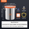 image:imageVEVOR 9 Gallon Vacuum Chamber Stainless Steel Vacuum Degassing Chamber with Tempered Glass Lid Hose Air Filter for Resin Casting Stabilizing Wood Degassing Silicone Epoxies Essential Oils30 Gallon Glass Lid