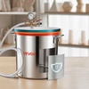 image:imageVEVOR 9 Gallon Vacuum Chamber Stainless Steel Vacuum Degassing Chamber with Tempered Glass Lid Hose Air Filter for Resin Casting Stabilizing Wood Degassing Silicone Epoxies Essential Oils90 Gallon Glass Lid