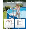 image:imageVEVOR Above Ground Pool Ladder Stainless Steel AFrame Swimming Pool Stairs for 492 in High Wall 300 lbs Capacity Heavy Duty EntryExit Steps with Secure NonSlip 3 Steps and Platform Silver