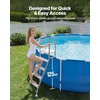image:imageVEVOR Above Ground Pool Ladder Stainless Steel AFrame Swimming Pool Stairs for 492 in High Wall 300 lbs Capacity Heavy Duty EntryExit Steps with Secure NonSlip 3 Steps and Platform Silver