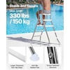 image:imageVEVOR Above Ground Pool Ladder Stainless Steel AFrame Swimming Pool Stairs for 492 in High Wall 300 lbs Capacity Heavy Duty EntryExit Steps with Secure NonSlip 3 Steps and Platform Silver