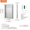 image:imageVEVOR BBQ Access Door 17W x 24H Inch Single Outdoor Kitchen Stainless Steel Flush Mount Wall Vertical with Handle for BBQ Island Grilling Station Outside CabinetVents
