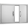 image:imageVEVOR BBQ Access Door 305W x 21H Inch Double Outdoor Kitchen Stainless Steel Flush Mount Wall Vertical With Handles for BBQ Island Grilling Station Outside Cabinet33W x 22HSilver