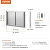 image:imageVEVOR BBQ Access Door 305W x 21H Inch Double Outdoor Kitchen Stainless Steel Flush Mount Wall Vertical With Handles for BBQ Island Grilling Station Outside Cabinet33W x 22HSilver