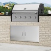 image:imageVEVOR BBQ Access Door 305W x 21H Inch Double Outdoor Kitchen Stainless Steel Flush Mount Wall Vertical With Handles for BBQ Island Grilling Station Outside Cabinet42W x 21HSilver